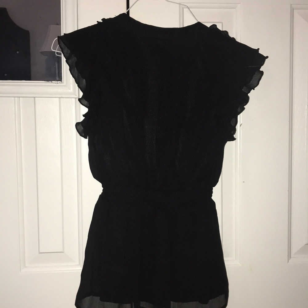 Black Ruffle Blouse - Picture 3 of 5